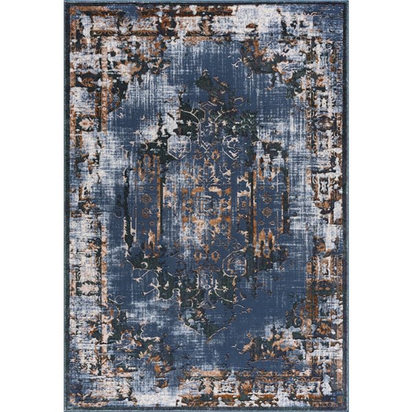 Segma Shiruki Ivy Rectangular Area Rug - Machine-Made - Blue - 8-in x 11-in