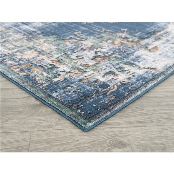 Segma Shiruki Ivy Rectangular Area Rug - Machine-Made - Blue - 8-in x 11-in