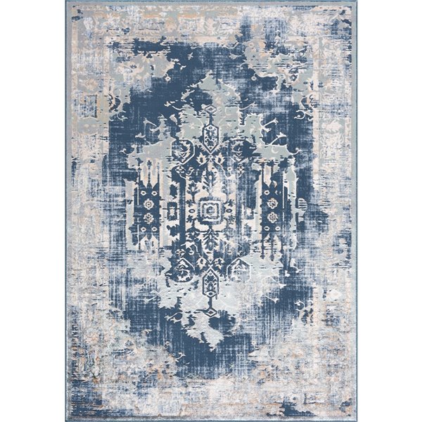 Segma Shiruki Ivy Rectangular Area Rug - Machine-Made - Blue - 8-in x 11-in