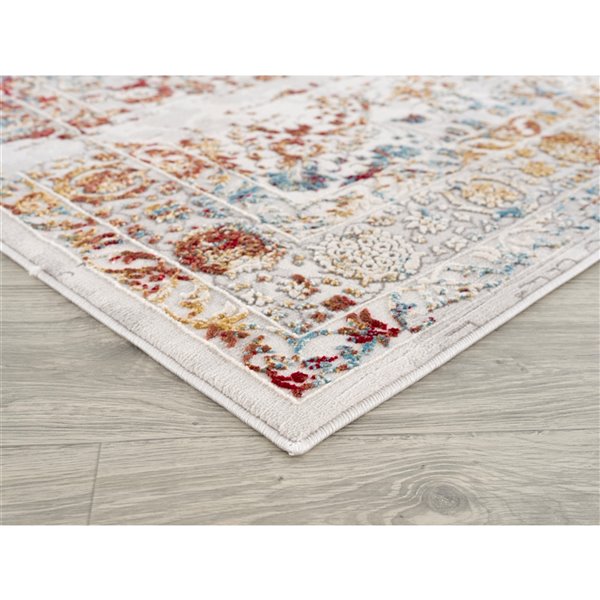 Segma Shiruki Emma Rectangular Area Rug - Machine-Made - Grey/Silver - 5-in x 8-in