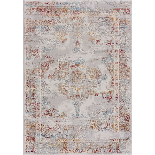 Segma Shiruki Emma Rectangular Area Rug - Machine-Made - Grey/Silver - 5-in x 8-in