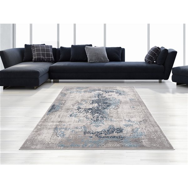 Segma Shiruki Larry Rectangular Area Rug MachineMade Grey/Silver