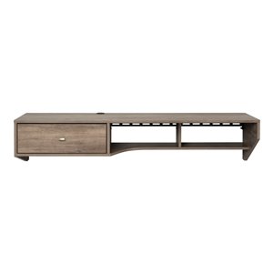 Bureau en porte-à-faux moderne avec tiroir de Prepac, stratifié, gris