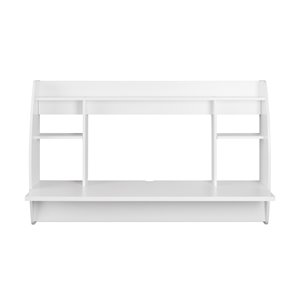 Bureau en porte-à-faux large Prepac de style moderne, stratifié, blanc