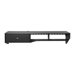 Bureau en porte-à-faux moderne avec tiroir de Prepac, stratifié, noir