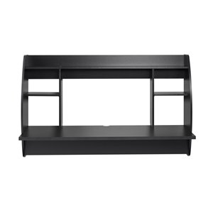 Bureau en porte-à-faux large Prepac de style moderne, stratifié, noir