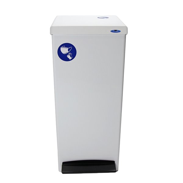 Frost 305 Commercial/Residential Personal Protective Equipment Receptacle - 95.1-L - White Steel