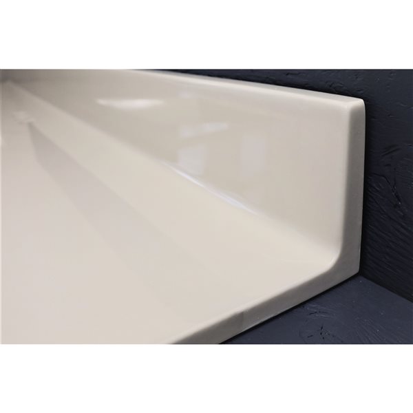 Comptoir de salle de bains en marbre Carrara The Marble Factory, lavabo rectangulaire, 31 po x 22 po, blanc