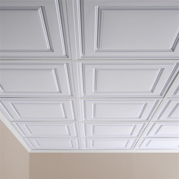 Stratford Feather-Light 2-ft x 2-ft White Lay-in Ceiling Tiles - 10/Pack