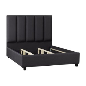 5 Brother's Upholstery Celine Queen Platform Bed - Dark Grey Linen