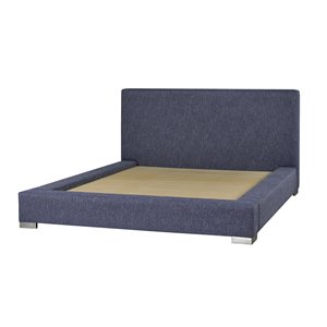 5 Brother's Upholstery Jasper Full Platform Bed - Blue Linen