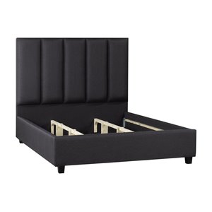 5 Brother's Upholstery Celine King Platform Bed - Dark Grey Linen