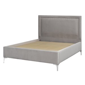 5 Brother's Upholstery Alto Full Platform Bed - Grey Velvet