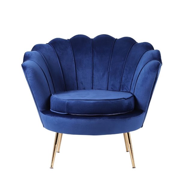 Plata Import Queen Velvet Lounge Chair - Blue ST-8701-DARKBLUE | RONA