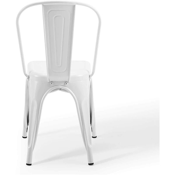 Plata Import Tolix Armless Metal Chair - Set of 4 - White