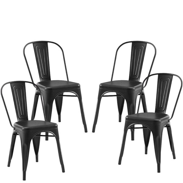 armless metal chair