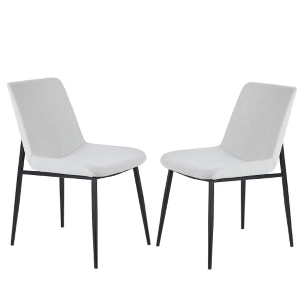 Plata Import Pablo Upholstered Fabric Chair - Set of 2 - White