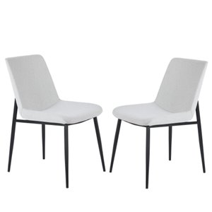 Plata Import Pablo Upholstered Fabric Chair - Set of 2 - White