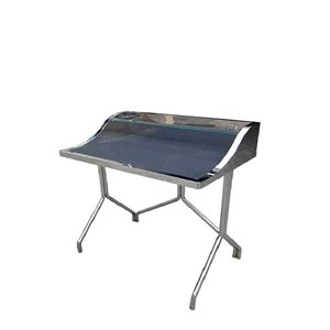 Delphi Stainless Steel and Glass Desk - 33.5-in x 33.5-in