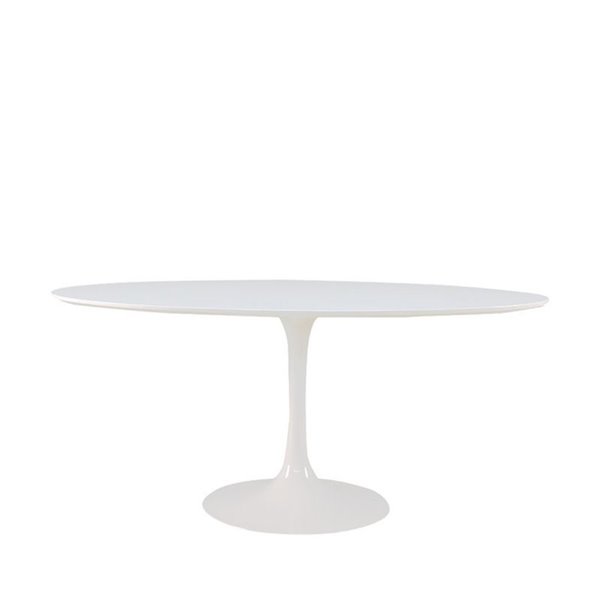 white oval extending table