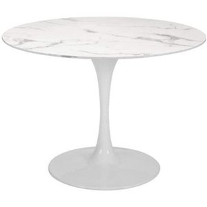 Plata Import Leo Dining Table with Tulip Base - 32-in - Marble