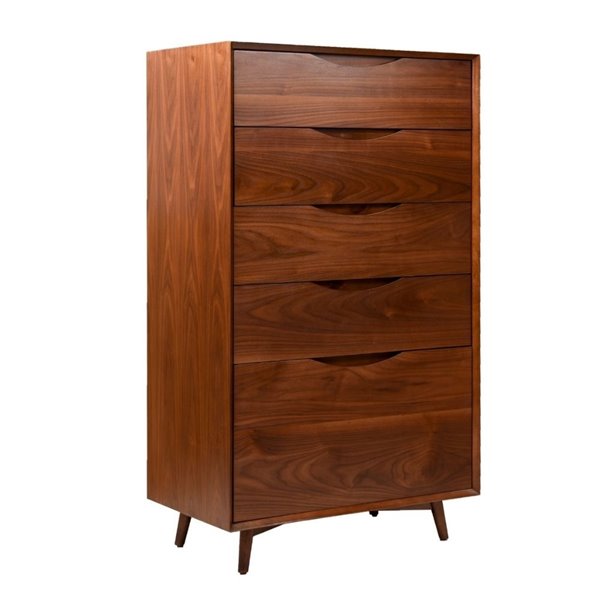 Plata Import East Tall Boy Stylish Wood Dresser - 17-in x 53-in - Brown