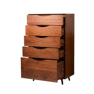 Plata Import East Tall Boy Stylish Wood Dresser - 17-in x 53-in - Brown