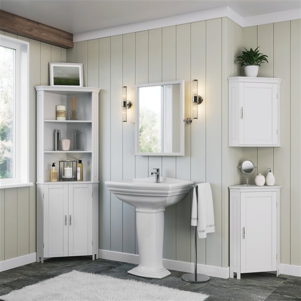 RiverRidge Home Somerset Tall 2 Door Corner Cabinet White 06 136 RONA