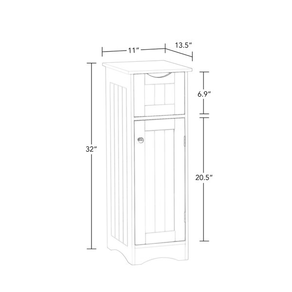 RiverRidge Home Ashland Slim Cabinet with Drawer - White 06-142 | RONA