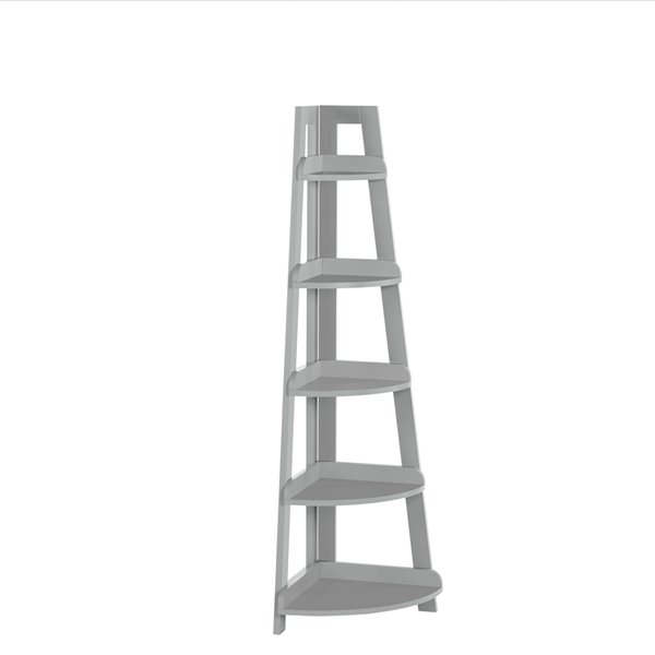 RiverRidge Home Kids 5-Tier Corner Ladder Shelf - Grey
