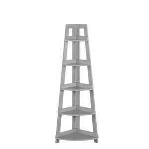 RiverRidge Home Kids 5-Tier Corner Ladder Shelf - Grey