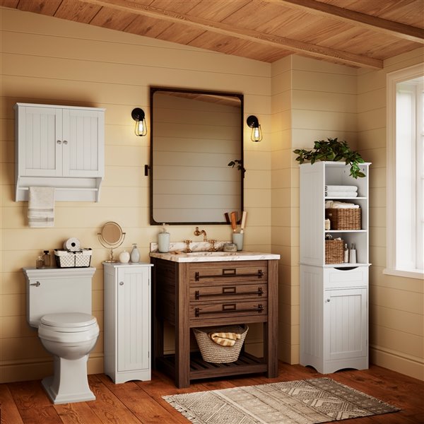 RiverRidge Home Ashland Slim Single Door Cabinet - White