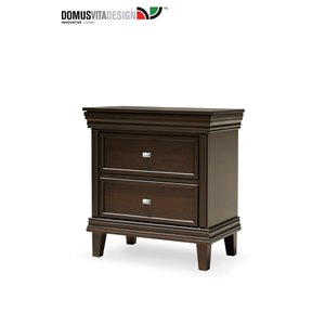 Domus Vita Design Archer 2-Drawer Nightstand - Chestnut