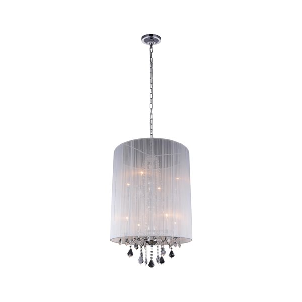 sheer drum shade chandelier