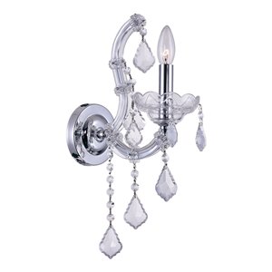 CWI Lighting Maria Theresa Traditional Wall Sconce - 1-Light - Chrome