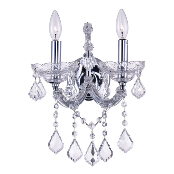 CWI Lighting Maria Theresa Traditional Wall Sconce - 2-Light - Chrome ...