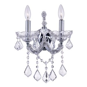 CWI Lighting Maria Theresa Traditional Wall Sconce - 2-Light - Chrome