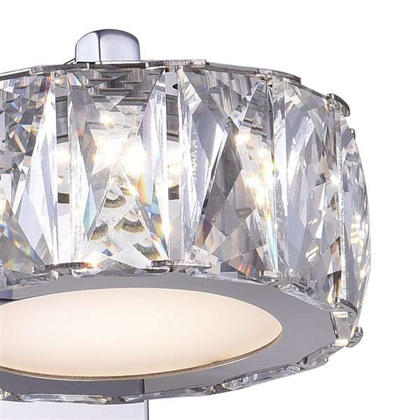 CWI Lighting Milan Glam Bathroom Wall Sconce - LED Light - Chrome