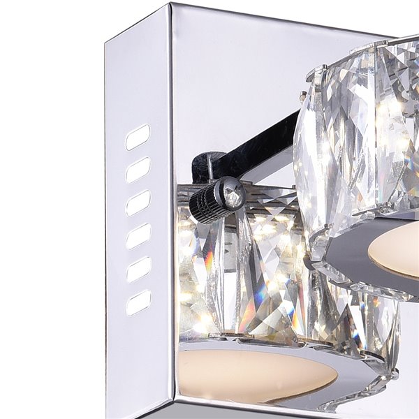 CWI Lighting Milan Glam Bathroom Wall Sconce - LED Light - Chrome