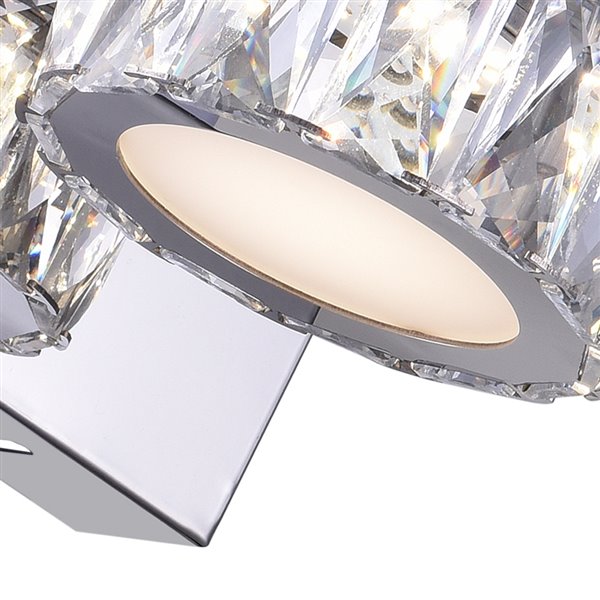 CWI Lighting Milan Glam Bathroom Wall Sconce - LED Light - Chrome