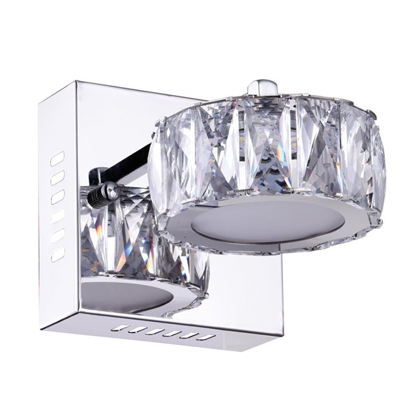 CWI Lighting Milan Glam Bathroom Wall Sconce - LED Light - Chrome