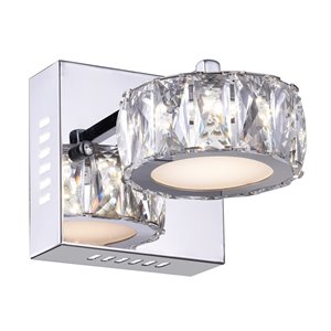 CWI Lighting Milan Glam Bathroom Wall Sconce - LED Light - Chrome