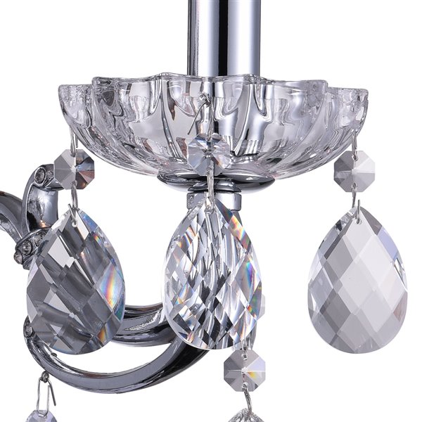 CWI Lighting Flawless Traditional Wall Sconce - 2-Light - Chrome