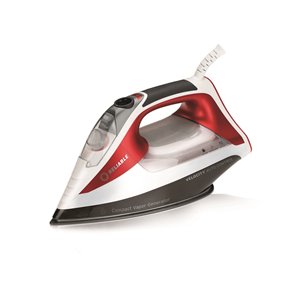 Fer à repasser compact à vapeur Velocity de Reliable, blanc/rouge