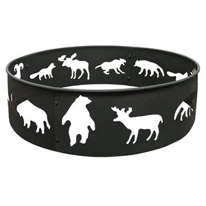 Big Sky Landmann Wildlife Steel Fire Ring - 28-in - Black