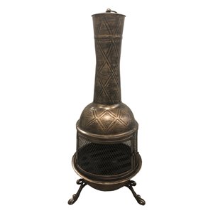 Oakland Living Jr. Elite Chimenea - 14.5-in x 35.5-in - Antique Bronze