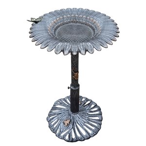 Oakalnd Living Butterfly Sunflower Bird Bath - Antique Pewter