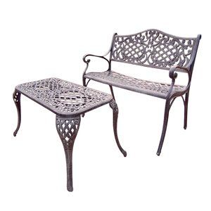 Okaland Living Outdoor Cocktail Table Set - 2 Pieces - Antique Bronze