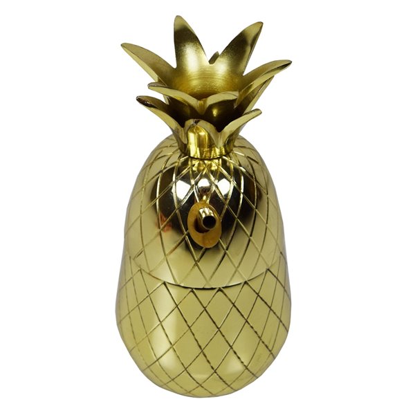 Oakland Living Brass Pineapple Shaker Mug with Straw - 16 oz - Gold