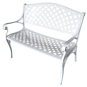 Oakland Living Modern Patio Bench - White